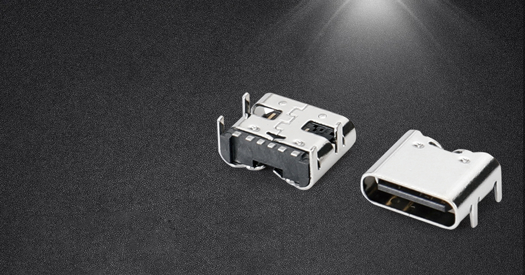 TYPE-C 6PIN板上型 L-6.5mm四腳插板